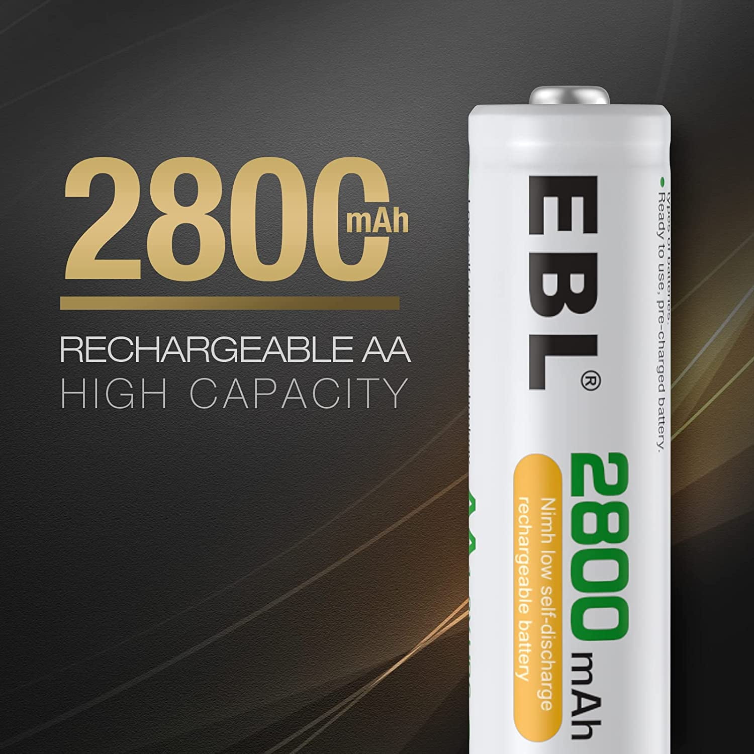 EBL 2800mAh Ni-MH AA Rechargeable Batteries (12 Pack) and 808U Rechargeable AA AAA Battery Charger with 2 USB Charging Ports