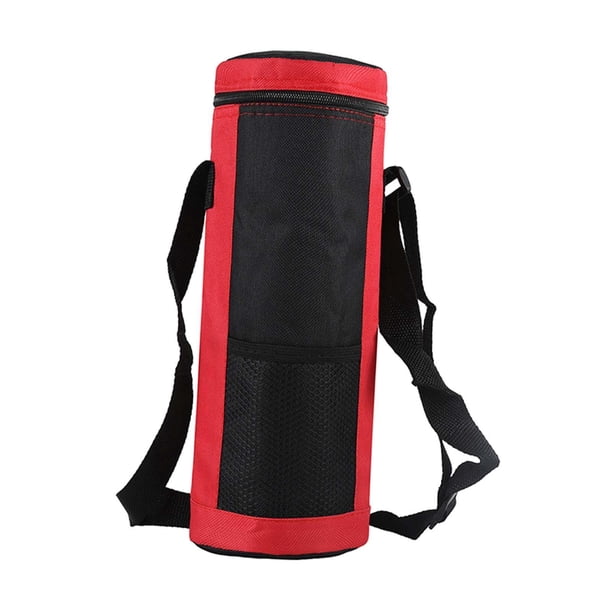 Bolsa portabotellas de agua con funda y correa de hombro ajustable, 2 l rojo