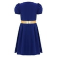 thumbnail image 4 of iiniim Girls Renaissance Victorian Short Sleeve Ruffled Royalty Princess Dress Dark Blue 16, 4 of 7