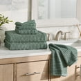 thumbnail image 3 of Better Homes & Gardens PowerLoft AIRRICH® 6 Piece Bath Towel Set, Green Ash Textured Stripe, 3 of 11