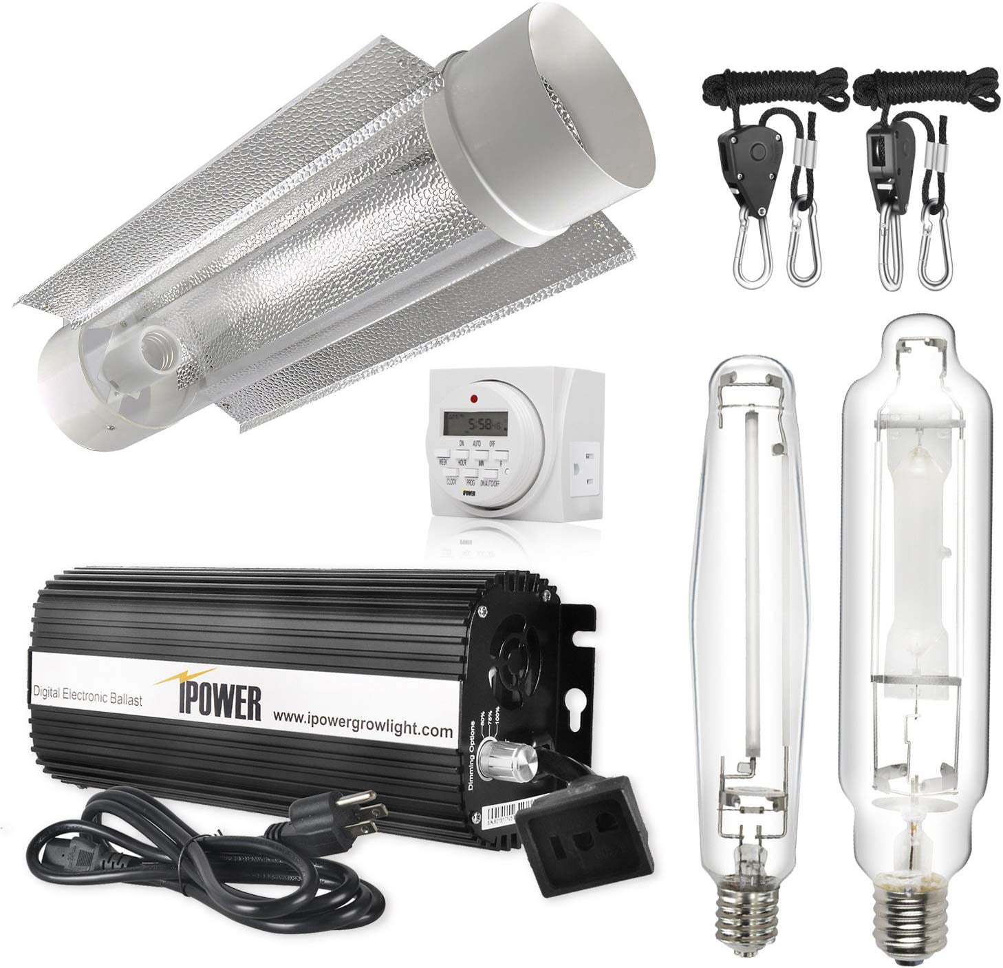 250W To 1000W Ballast SunMaster Light Kits Bulb & Dutch Reflector Hydroponics 