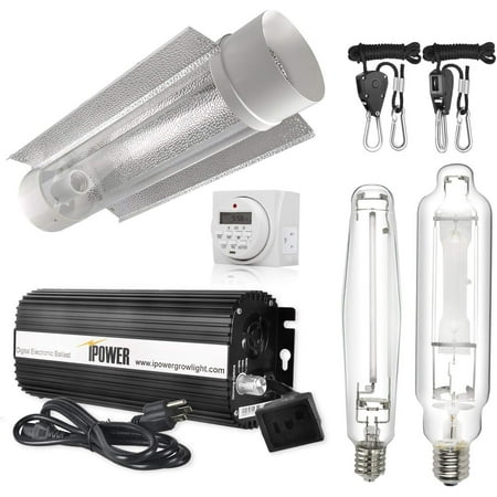 iPower 1000 Watt HPS MH Digital Dimmable Ballast Grow Light System Kits Horticulture Cool Tube Reflector Set Add-on Wing,