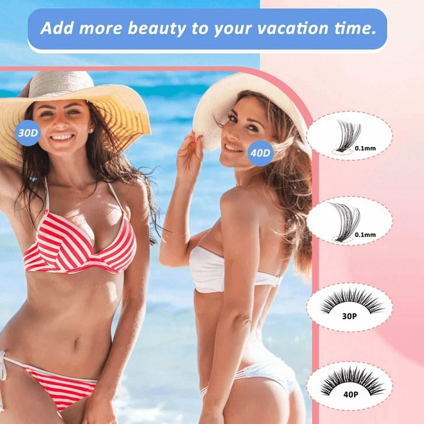 HCUSIHFEW  Lash Extension Kit 640pcs Individual Lashes Cluster Eyelash Extension Kit 30D+40D 9-16mm Mixed Color Lashes