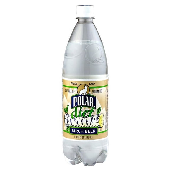 Polar Diet Birch Beer Soda 1 L Plastic Bottles - Pack of 12