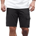thumbnail image 1 of Pantalones cortos informales elásticos para hombre - Múltiples bolsillos - Spandex, cintura elástica, ropa urbana, tallas S-XXXL, 1 of 7