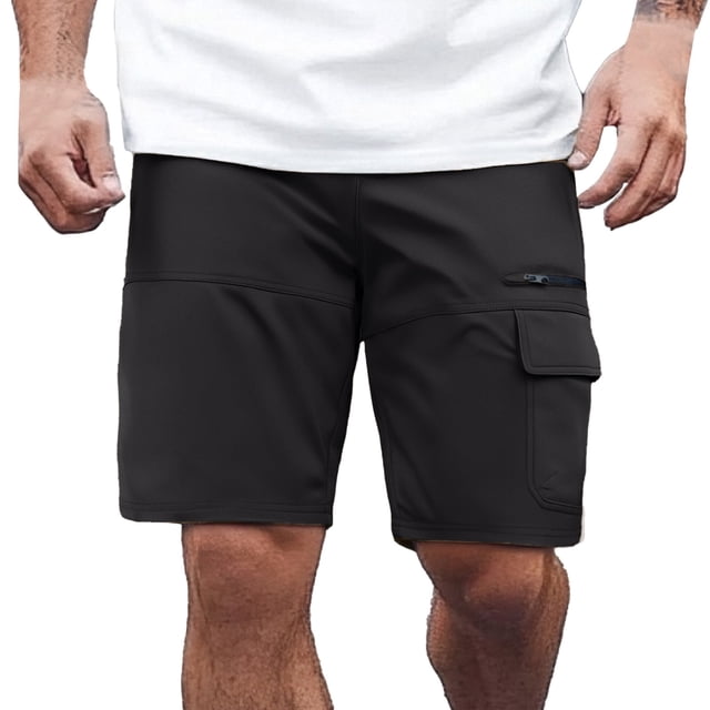 Pantalones cortos informales elásticos para hombre - Múltiples bolsillos - Spandex, cintura elástica, ropa urbana, tallas S-XXXL
