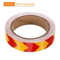 thumbnail image 2 of Uxcell Reflective Tape, 1 Roll 30 ft x 1-inch Adhesive High Visibility Safety Tape Reflector, Arrow Yellow Red, 2 of 6