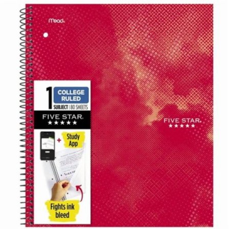 Active Subject Notebook 80ct Red