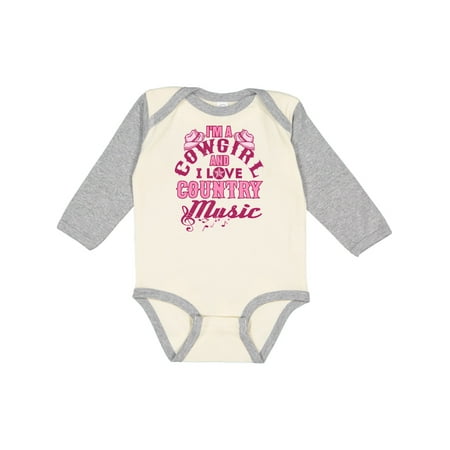 

Inktastic I Love Country Music Cowgirl Gift Baby Girl Long Sleeve Bodysuit