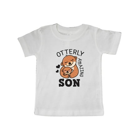 

Inktastic Otterly Amazing Son with Mother and Child Otter Gift Baby Boy T-Shirt