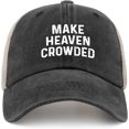 thumbnail image 1 of Make Heaven Crowded Hat Trucker Hat Men Vintage Mesh Cap for Summer, 1 of 8