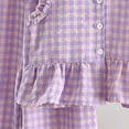 thumbnail image 6 of TOWED22 Toddler Baby Girl Outfits 2 Piece Sleeveless Embroidered Bow Camisole Wide Leg Linen Pants Clothes(Purple,3-4 Y), 6 of 6