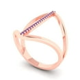 thumbnail image 2 of Statement Engagement Ring for Women - 0.09ct Simulated Alexandrite in 14K Rose Gold Promise Ring, 2 of 6