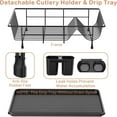 thumbnail image 4 of PEACNNG Dish Rack Dish Drying Stand Small Kitchen Organizer Dish Drying Rack Countertop Black Kitchen Utensils Dish Racks Black Dish Stand (SINGLE LEVEL), 4 of 5