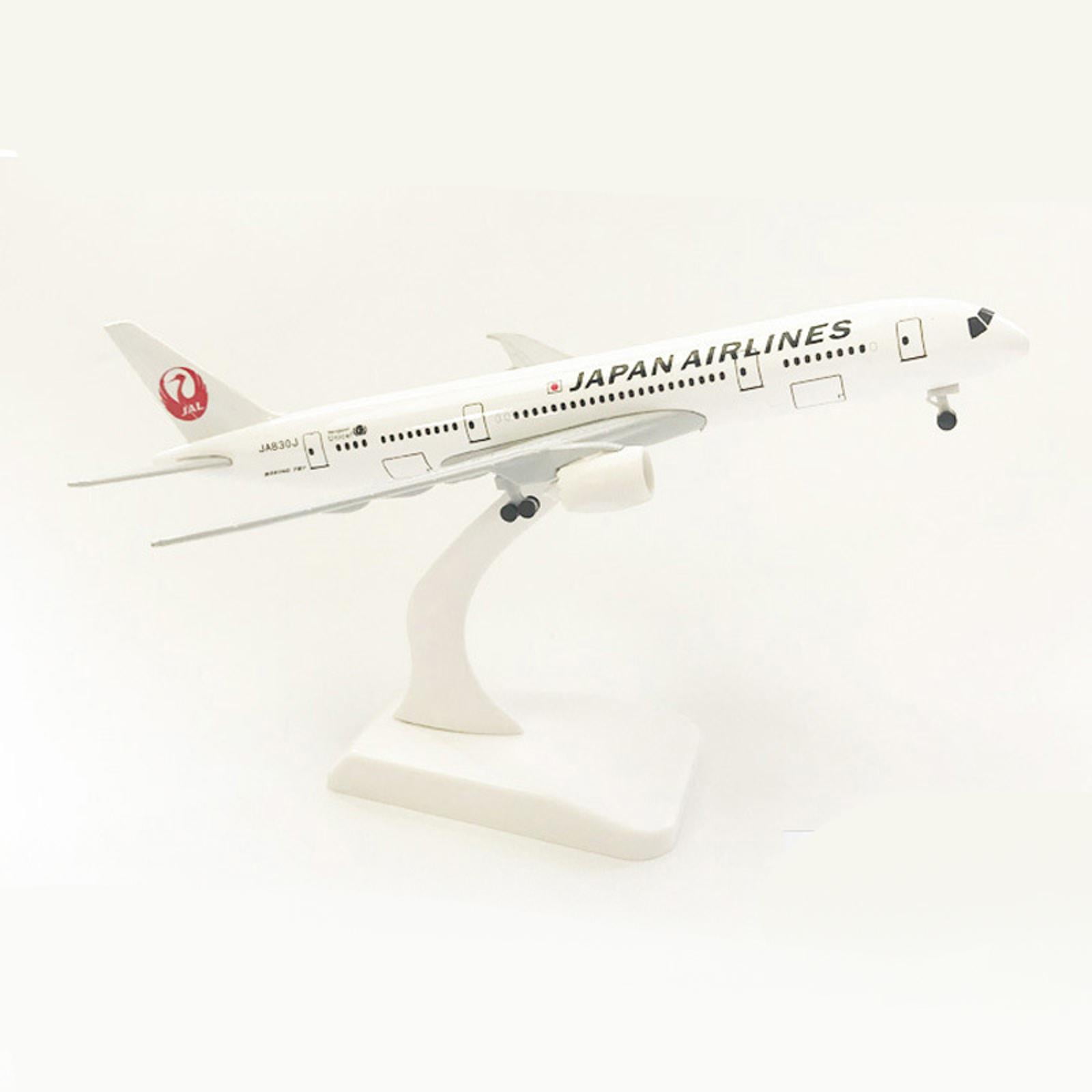 NATEFEMIN Japan B787 Airplane Model for Decoration with Movable Wheels and Display Stand Retro Elegant Style