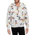 thumbnail image 2 of Disney Mens Mickey Mouse Zip Up Hoodie All-Over Print Sweatshirt Heather Gray, 2 of 5
