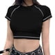 thumbnail image 1 of Camiseta corta con cuello redondo y mangas cortas con estampado de letras de mariposas Camiseta corta con estampado de letras de mariposas Diseño de última generación, 1 of 7