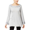 thumbnail image 1 of Blusa tipo Túnica con Encaje Style & Co. para Mujer Gris Grande, 1 of 2