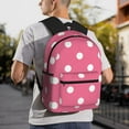 thumbnail image 7 of Fotbe Dots On Rose Red Background Lightweight Casual Laptop Backpack for Men and Women, Daily use Waterproof backpack, Backpack for College, 7 of 7