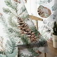 thumbnail image 5 of Christmas Botanical Sheer Curtains 63 Inches Length 2 Panels Set, Window Sheer Curtains for Living Room/Bedroom, Pinecone Eucalyptus Leaves Xmas Light Filtering Rod Pocket Curtain 52'' x 63'' x 2, 5 of 7