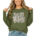 thumbnail image 2 of Bulldogs Camo Coquette Bow Sweatshirt for Women & Teens School Spirit Game Day Crewneck Army Green Sweatshirt XL, 2 of 6