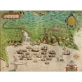 thumbnail image 2 of Baptista, Boazio 24x19 White Modern Wood Framed Museum Art Print Titled - Sir Francis Drakes West Voyage to the West Indies Visits Guyana in Africa 1589, 2 of 4