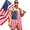 Red, variant on Fortwear Anniversary Mens American Flag Overalls Shorts Jumpsuit 4th of July Bib Coveralls