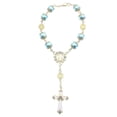 thumbnail image 1 of 1pc Religious Cross Bracelet Glass Rosary Bracelet Jewelry Decor Bracelet Gift, 1 of 3