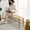Oak, variant on Fabric Accent Chairs, Woven Design Natural Oak Wood Dining Bench Bed Bench for Dining Room, Bedroom, Bathroom, Oak Accent Chairs,Solid Wood Modern Accent Chairs