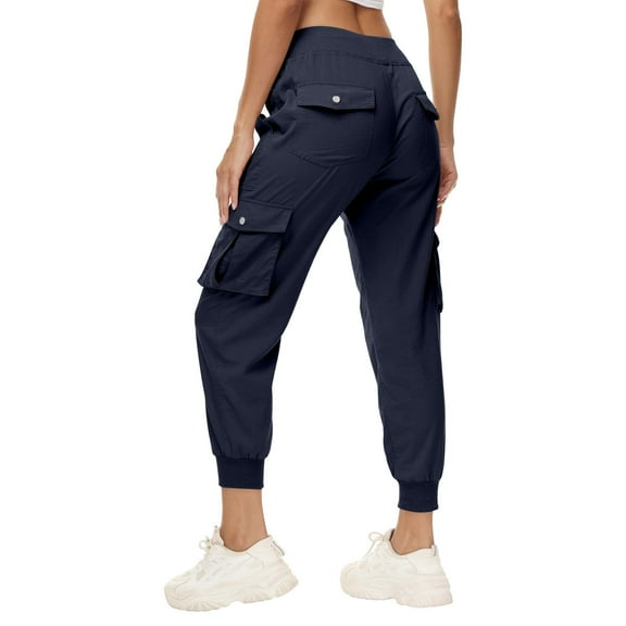 Xunlbb Wide Leg Pants Women Casual, Cargo Sweatpants For Women Casual Baggy Cargo Pants Drawstring Comfy Athletic Joggers Pants With Pockets ,Black S