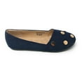 thumbnail image 3 of Victoria K Women's Round Gold Studs Denim Ballerina Flats, 3 of 5