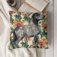 thumbnail image 3 of YINGXI  Throw Pillow Case Tapir and Flowers Asian Tropical Art Floral Jungle Nature Plant Pillow Cushion Cover Square Pillowcase Decorative Pillow Cover Home Decor 18x18in, 3 of 5