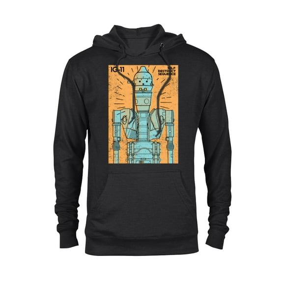 Star Wars The Mandalorian IG-11 Self Destruct Sequence - Pullover Hoodie for Adults - Customized-Black