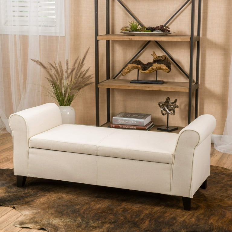 Christopher Knight Home Danbury Armed Fabric Storage Bench Beige