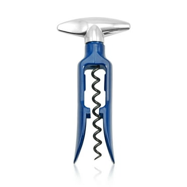 True Twister Easy Turn Corkscrew, Bottle Corkscrew Opener, Bar and Accessory, Opener Set, Blue