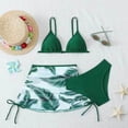 thumbnail image 2 of TAmten Tween Bathing Suits Swimsuits for Teen Girls Girl's 3 Piece Swimsuits Floral High Waisted Bikini Bathing Suit with Mesh Coverups Skirt Blue(Green,11-12 Years), 2 of 4