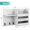 thumbnail image 3 of Mail Organizer Wall Mounted Mail Sorter With 3 Key Hooks Floating Shelf, 3 of 3