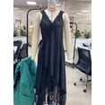 thumbnail image 5 of White Satin Wrap Maxi Dress With Lace Trim And Asymmetrical Hem, 5 of 7