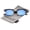 White, variant on - premium half frame colored mirror lens horn rimmed sunglasses 50mm - 50mm
