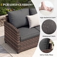 thumbnail image 5 of UDPATIO Patio Furniture Set, 5 Pieces Wicker Outdoor Couch with Chairs, Ottomans and Thick Cushions for Backyard, Grey, 5 of 8
