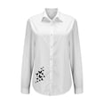 thumbnail image 4 of White Women Shirts, Women'S Casual Shirt Butterfly Print V Neck Long Sleeved Loose Shirt Top,Women Shirts M, 4 of 4