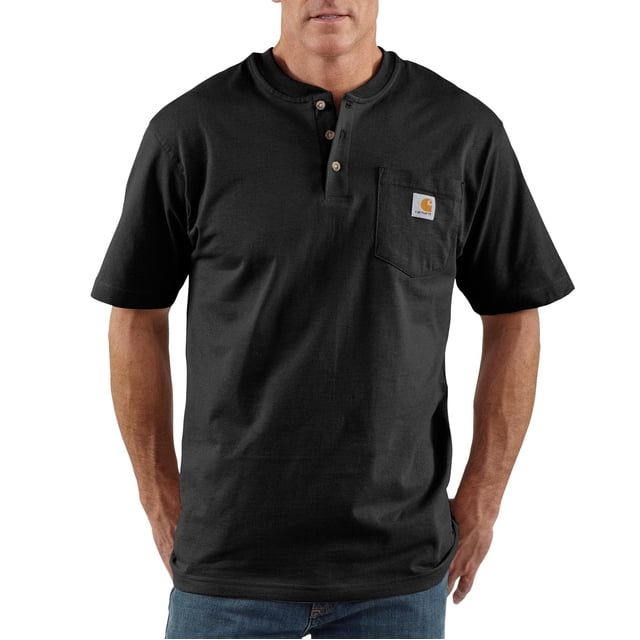 Camisa Carhartt Workwear Pocket Henley para hombre, color negro, talla M