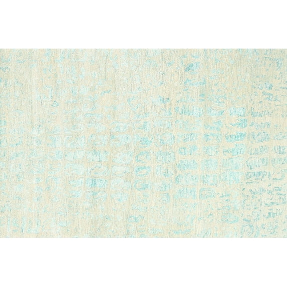 Ahgly Company Indoor Rectangle Contemporary Light Rose Green Abstract Area Rugs, 4' x 6'