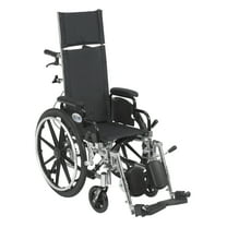Drive Medical Viper Plus Light Weight Reclining Wheelchair with Elevating Leg Rests and Flip Back Detachable Arms, 12" Seat