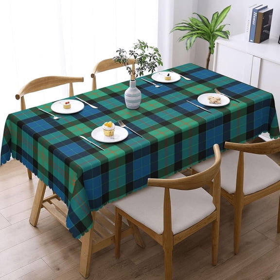 Rectangle Table Cloth, Scottish Clan Gunn Ancient Tartan Plaid Resistant Washable Tablecloth Decorative Table Cover for Dining, Indoor and Outdoor