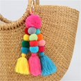 thumbnail image 2 of czcpp-Big Pom Pom Tassel Long Bag Pendant Charm Keyring Keychain for Women Purse Handbag Decor, Red, 10", 2 of 4