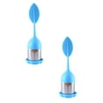 thumbnail image 1 of Oleegame 2PC Produce Storage Tea Infuser ，Silicone Handle Stainless Steel Strainer with Drip Tray Blue, 1 of 4