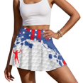 thumbnail image 3 of HELLHERO Golf Skort with Patriotic Golf Print, High Waisted Tennis Skirt for Women, Athletic Skort with Built in Shorts and Side Pockets, Polyester Spandex Blend, 3 of 9