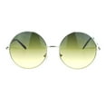 thumbnail image 1 of Hippie Retro Groovy Gradient Oversize Circle Lens Round Metal Rim Sunglasses Green, 1 of 4