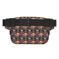 thumbnail image 3 of Balery Skulls and Flowers Mochila Cinturón para Mujeres y Hombres, Bolsa de Cintura Impermeable de Doble Capa con Correa, 3 of 9